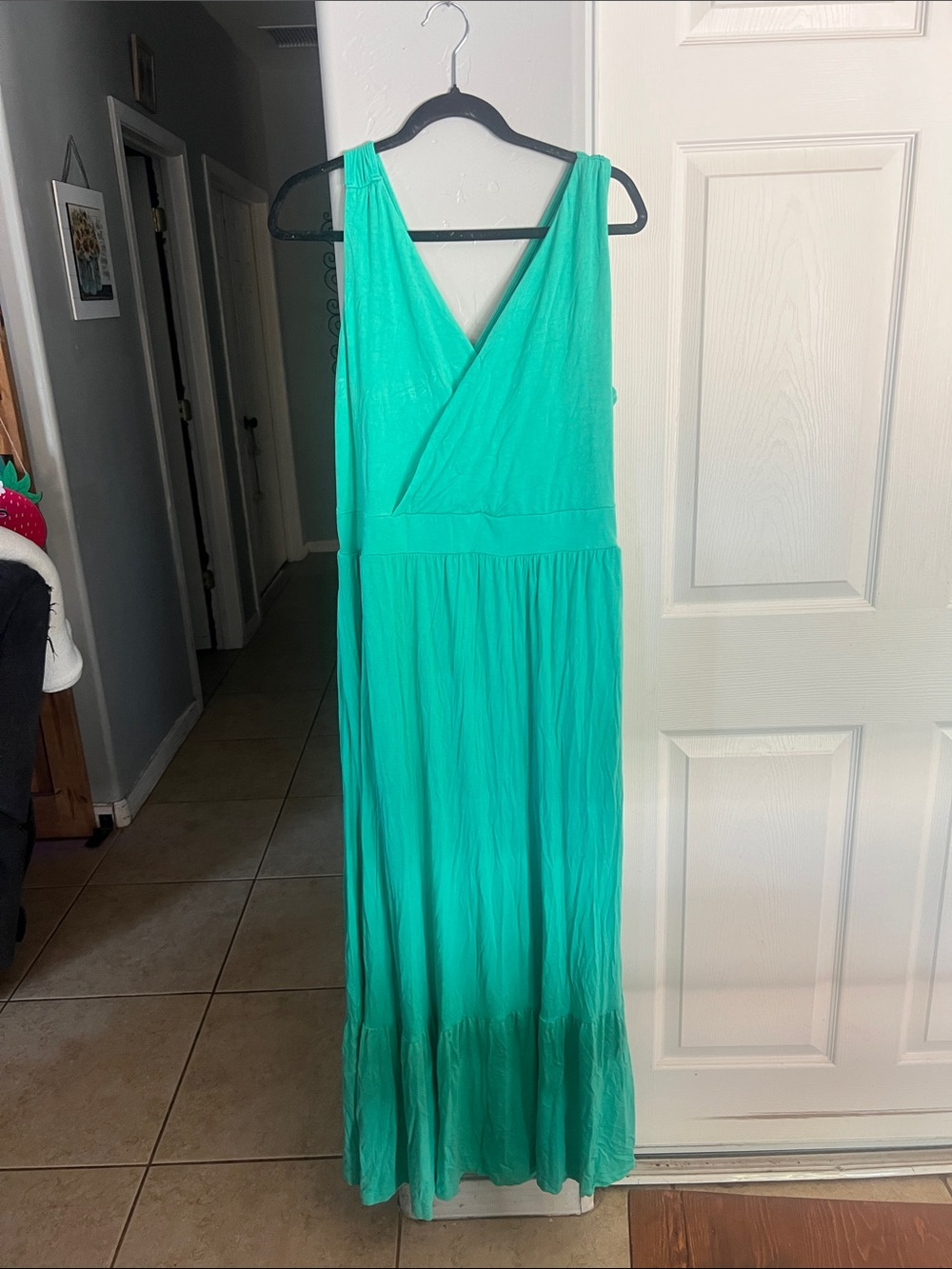 Ava & Viv Teal V-Neck Sleeveless Maxi Dress